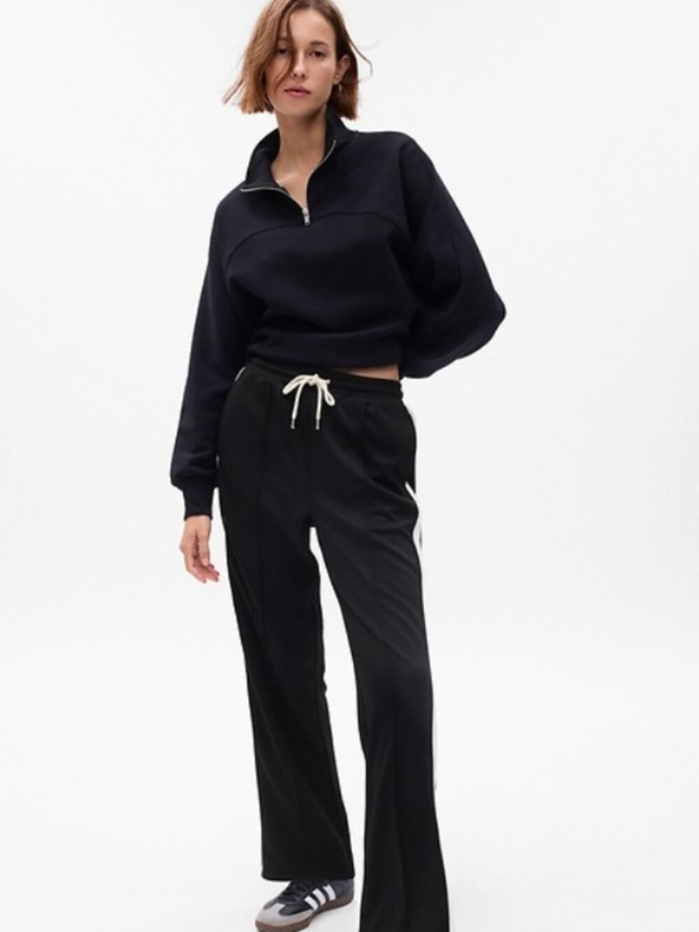 GAP Navy Seamed Straight Leg Track Pants - Small Tall
